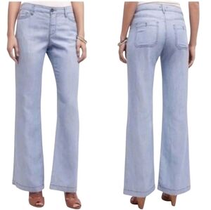 Anthropologie Pilcro & the Letterpress Chambray Tencel Linen Wide Leg Pants Sz25